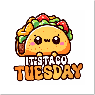 Funny Cute Kawaii Taco Posters and Art